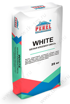 Плиточный клей Perel White (0317) для керамогранита, мрамора и камня, 25кг 