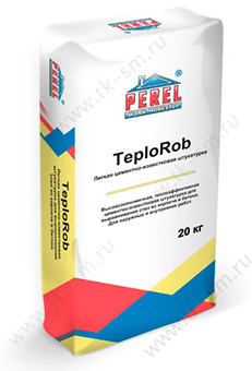 Штукатурка цементно-известковая PEREL TeploRob 0518 легкая, 20 кг 