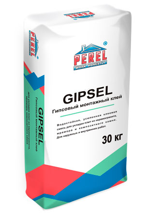 Клей монтажный PEREL Gipsel 0330 гипсовый для ПГП, 30 кг 